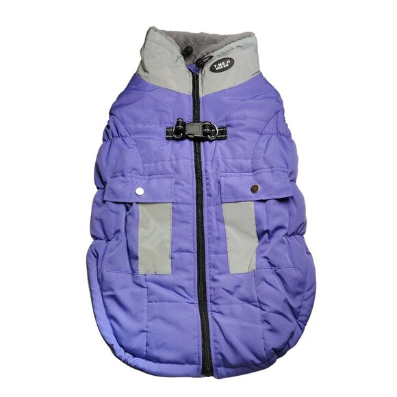 Other - XXL Dog Purple Coat With Fleece Lining Zipper Closure and Snap Pockets